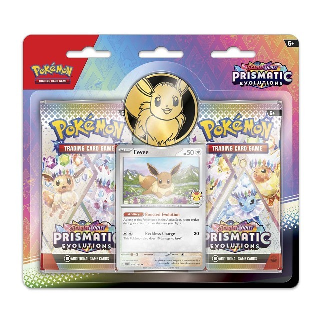 Pokémon TCG: Scarlet & Violet-Prismatic Evolutions Eevee Card, Coin & 2 Booster Packs