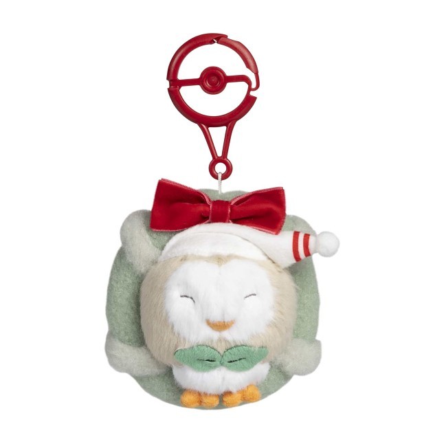 Rowlet Pokémon Holiday Wishes Plush Key Chain