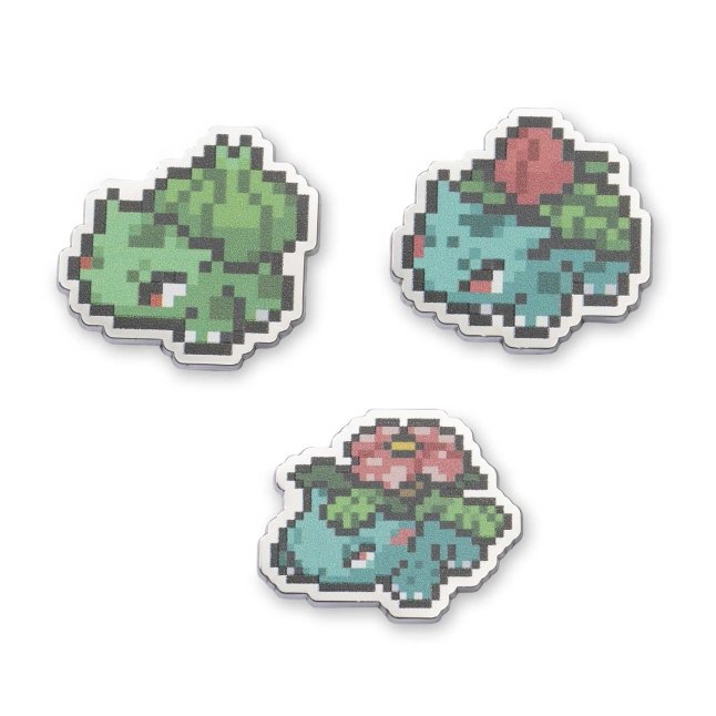 Bulbasaur, Ivysaur & Venusaur Pokémon Pixel Pins (3-Pack)